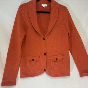 ATL Studio Women's Wool Cashmere Blend Cardigan Sweater Pockets Size L Classic